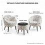 Atelier Del Sofa Juego de Sillón y Mesa de Café Lida - Negro y Blanco